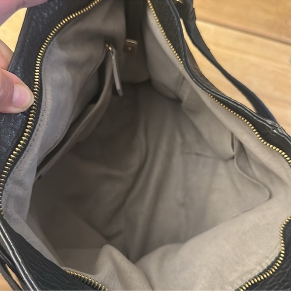 Vince Camuto Black Riley Leather Textured Tote with Silver Purse - Picture 6 of 11